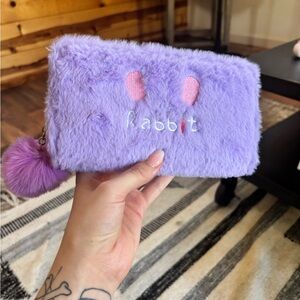 Purple Furry Rabbit Clutch